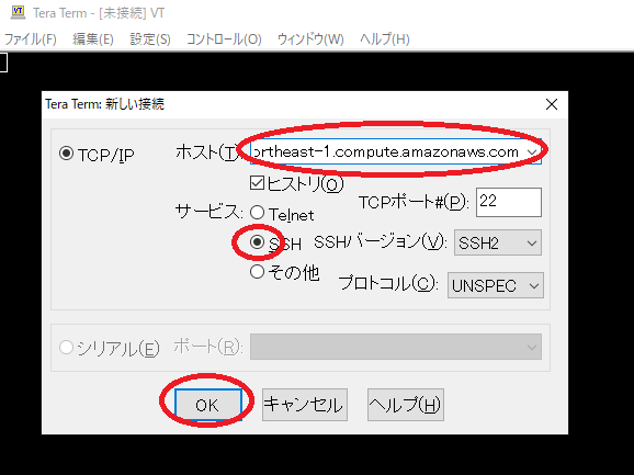 AWSTeraTermSSH接続