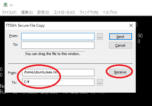AWSSCPファイル受信